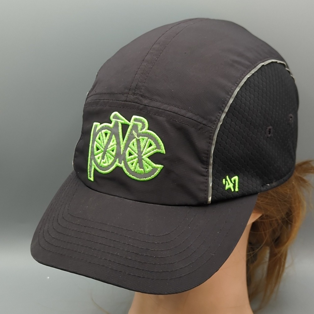 Pan-Mass Challenge '47 Brand 5 Panel Hat Cap Adjustable Black Green OSFA